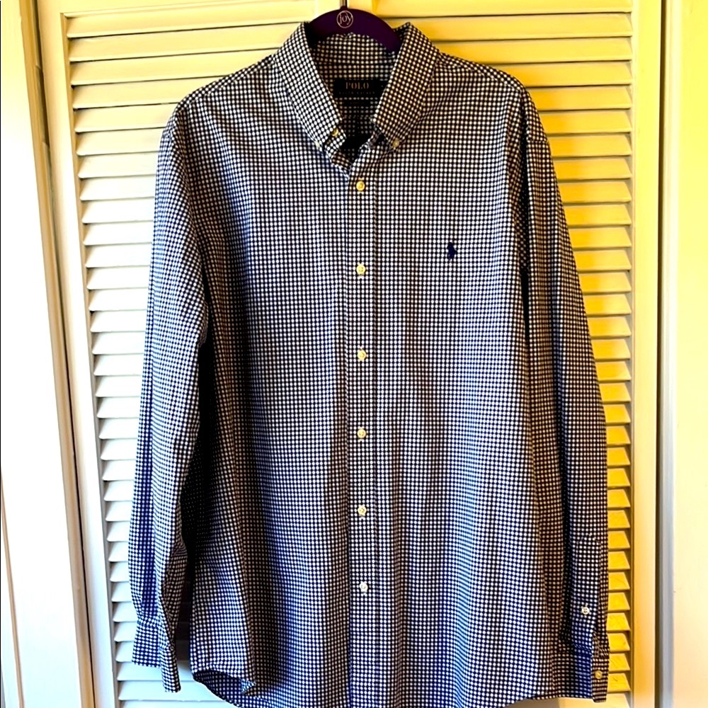 Polo by Ralph Lauren Men's Black and White Checkered Shirt